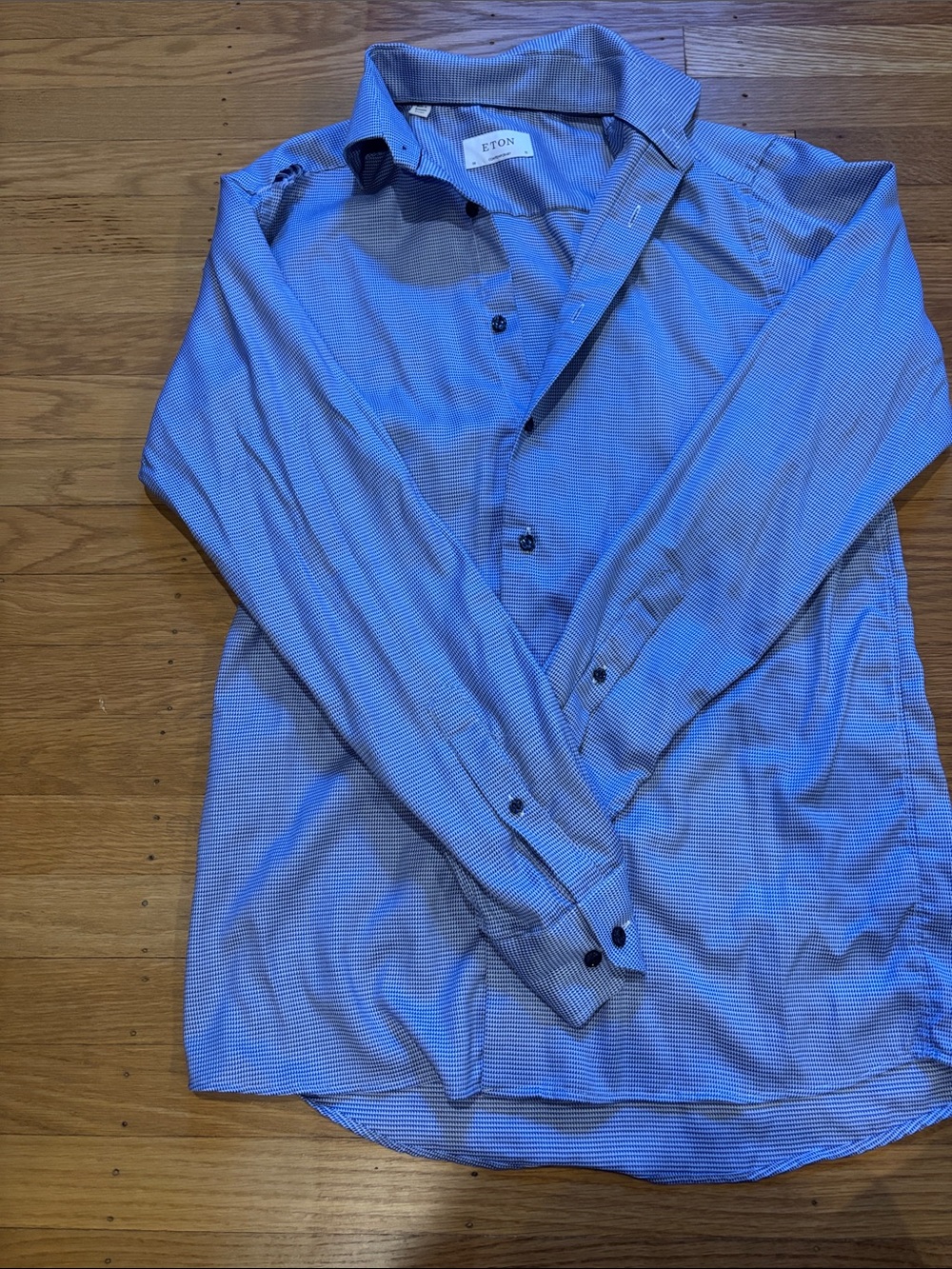 Eton Blue Micro-Stripe Men's Dress Shirt